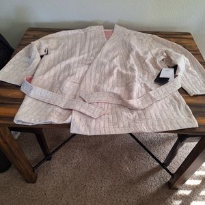 Nike Pale Pink Quilted Wrap Robe with Belt